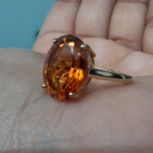 925 Gold Over, Madeira Cirtine, Large Genuine Gemstone.